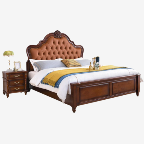 Luxury Vintage American Master Bedroom Bed - Bedroom furniture - QONKA HOME