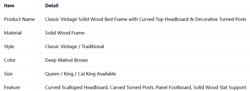 Bed——Vintage Bedroom Furniture