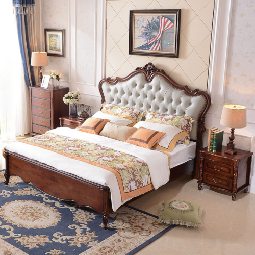 Bed Frame with Tufted Upholstered Headboard - Bedroom furniture - QONKA HOME