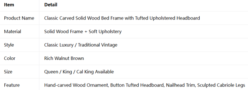 Bed Frame with Tufted Upholstered Headboard