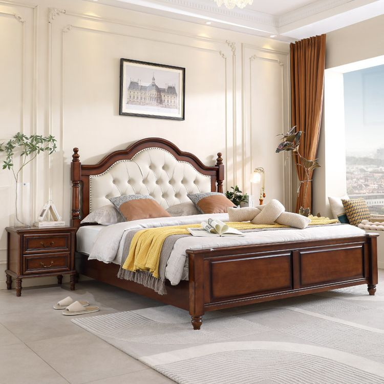 Arched Tufted Upholstered Solid Wood Bed - Bedroom furniture - QONKA HOME