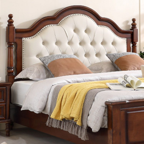Arched Tufted Upholstered Solid Wood Bed - Bedroom furniture - QONKA HOME