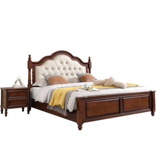 Arched Tufted Upholstered Solid Wood Bed - Bedroom furniture - QONKA HOME
