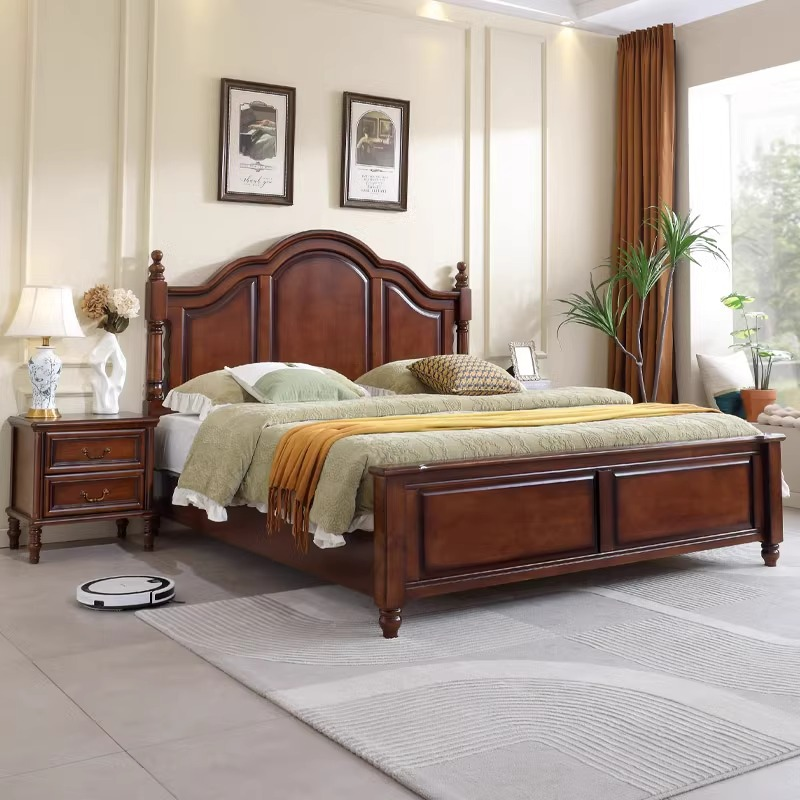 Arched Panel Solid Wood Bed - Bedroom furniture - QONKA HOME