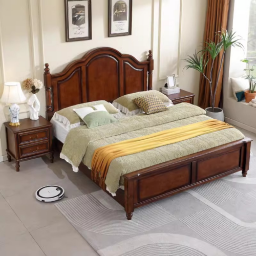 Arched Panel Solid Wood Bed - Bedroom furniture - QONKA HOME