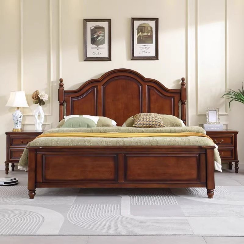 Arched Panel Solid Wood Bed