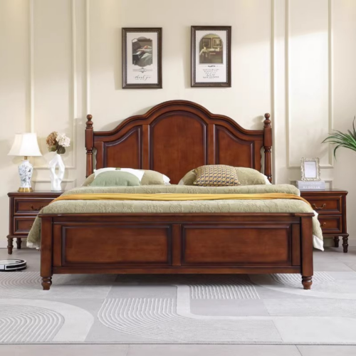 Arched Panel Solid Wood Bed - Bedroom furniture - QONKA HOME