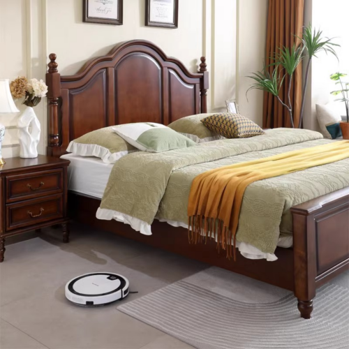 Arched Panel Solid Wood Bed - Bedroom furniture - QONKA HOME