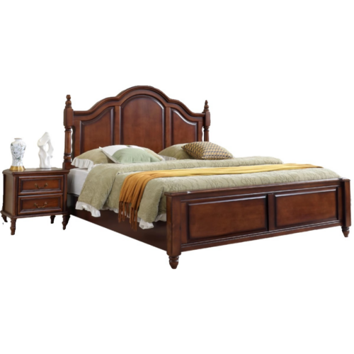 Arched Panel Solid Wood Bed - Bedroom furniture - QONKA HOME