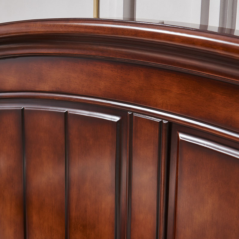 Curved Vertical Panel Solid Wood Poster Bed