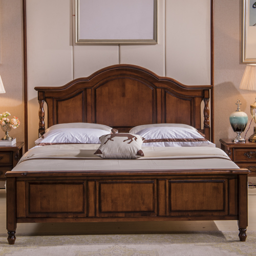 Soft Wavy Arch Solid Wood Bed - Bedroom furniture - QONKA HOME