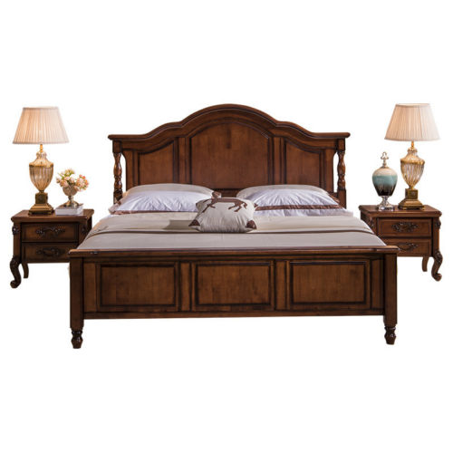 Soft Wavy Arch Solid Wood Bed - Bedroom furniture - QONKA HOME