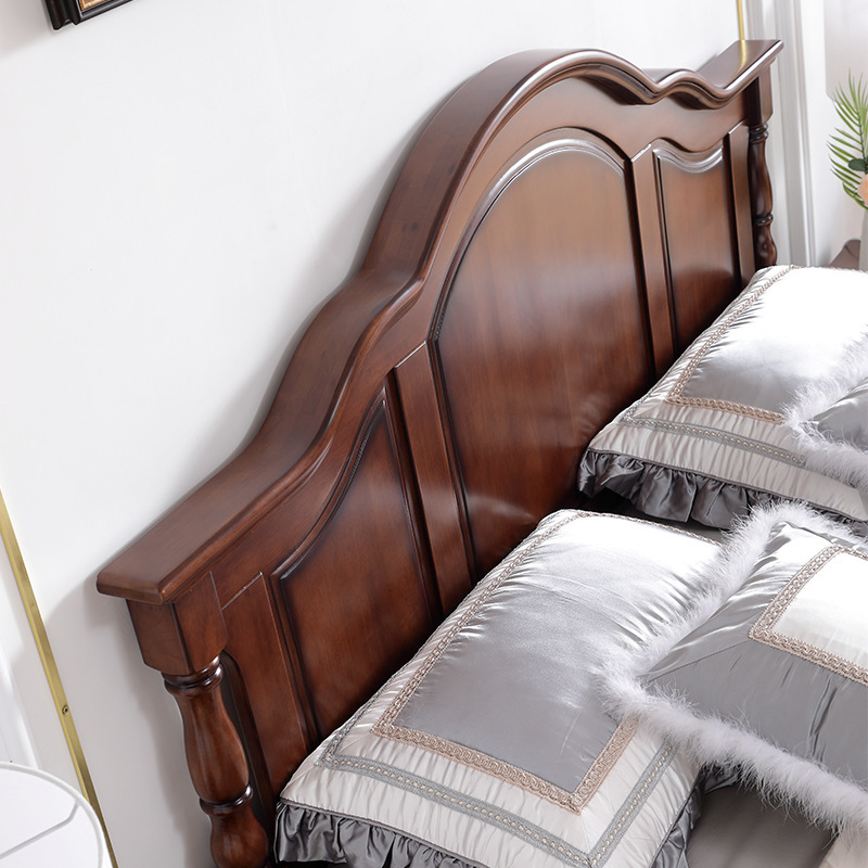 Soft Wavy Arch Solid Wood Bed