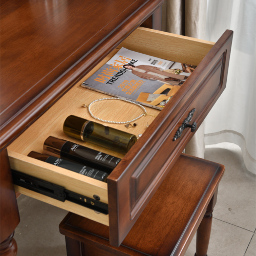 Dressing Table Set with Mirror & Stool - Bedroom furniture - QONKA HOME