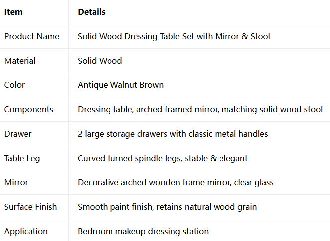 Dressing Table Set with Mirror & Stool