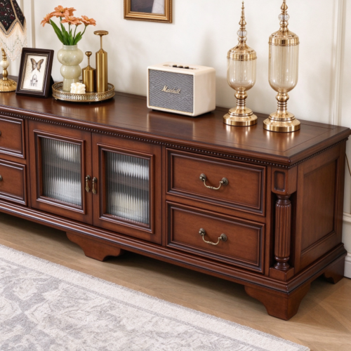 Solid Wood TV Media Console - Living room furniture - QONKA HOME