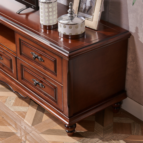 Vintage Wooden Media Cabinet - Living room furniture - QONKA HOME