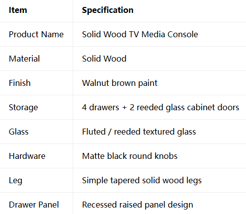 Elegant Classic Solid Wood TV Cabinet