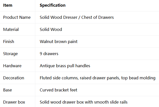 Elegant Traditional Wooden Dresser Cabinet