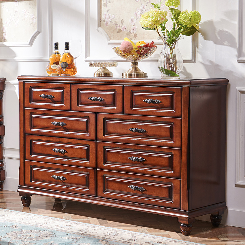 Traditional Solid Wood 7 Drawer Dresser - Sideboard - QONKA HOME