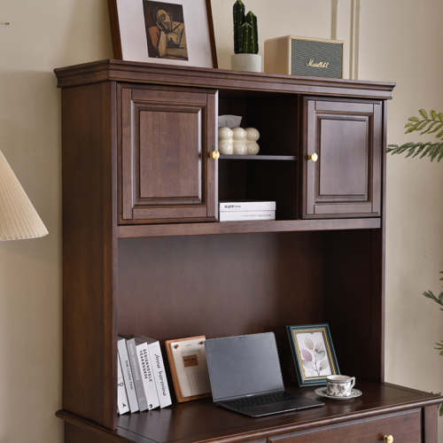 Solid Wood Writing Desk with Hutch - Office furniture - QONKA HOME