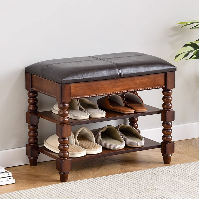 Classic Solid Wood Shoe Bench