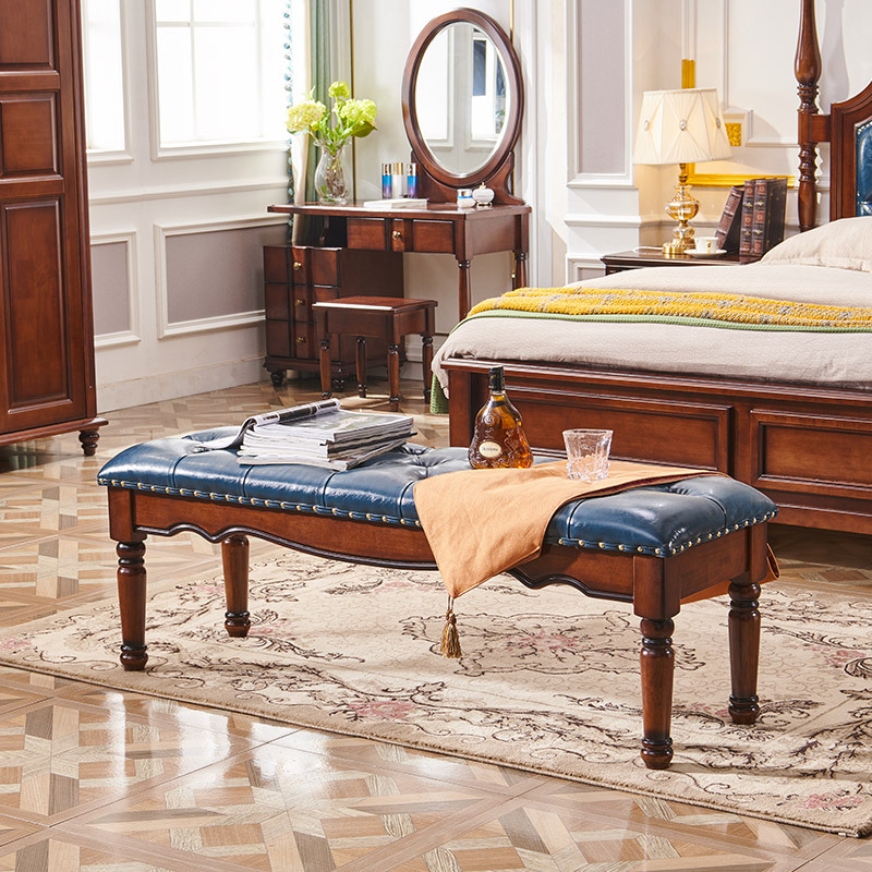Solid Wood Bed End Bench - Bedroom furniture - QONKA HOME
