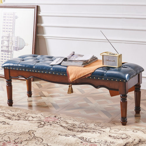 Solid Wood Bed End Bench - Bedroom furniture - QONKA HOME