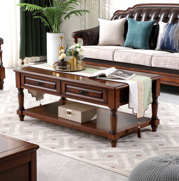 Wabi-Sabi Style Oval Resin Coffee Table with Faux Travertine Finish