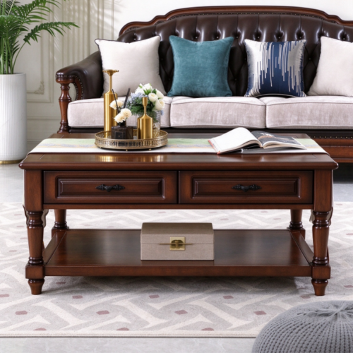 Coffee Table with Open Shelf - Living room furniture - QONKA HOME