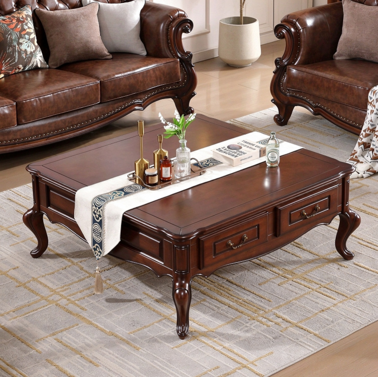 Square Solid Wood Coffee Table - Living room furniture - QONKA HOME