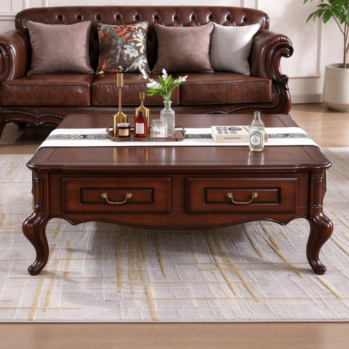 Square Solid Wood Coffee Table - Living room furniture - QONKA HOME