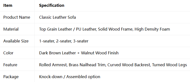 Classic Leather Sofa