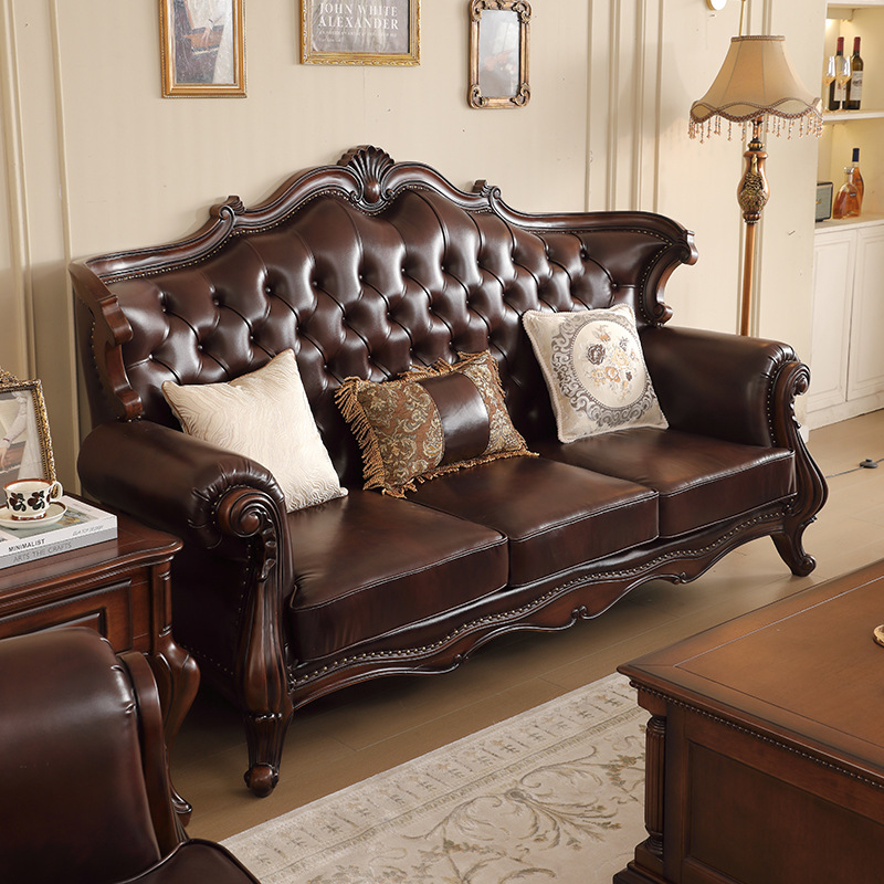 Vintage Genuine Leather Sofa Suite