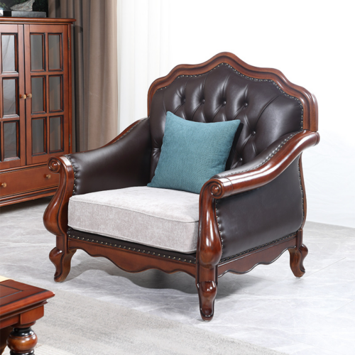 American Mix Leather & Fabric Sofa Set - Living room furniture - QONKA HOME