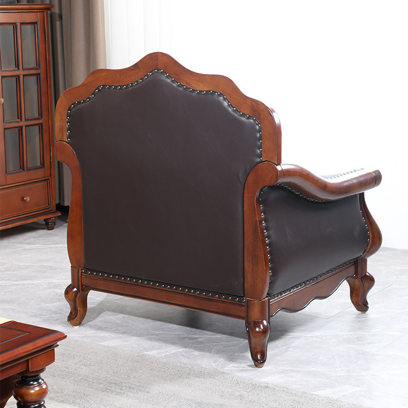 American Mix Leather & Fabric Sofa Set