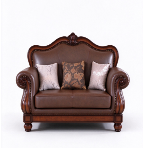 Classic Traditional Leather Sofa - Living room furniture - QONKA HOME