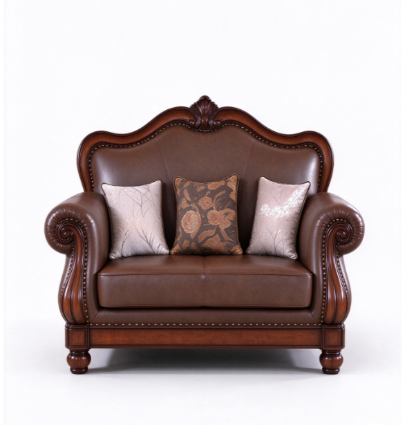 Classic Traditional Leather Sofa