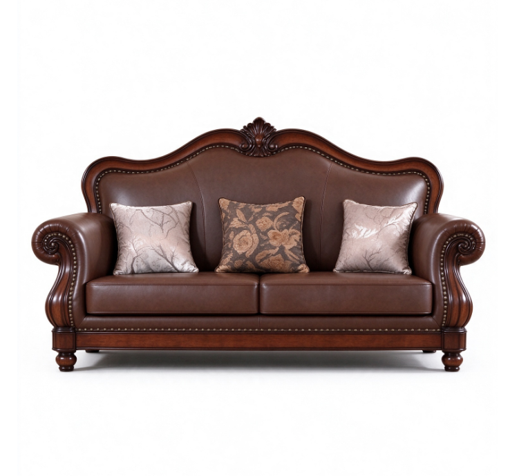 Classic Traditional Leather Sofa
