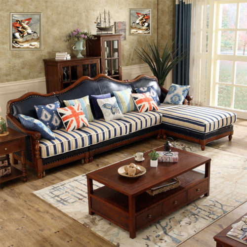 American L-Shaped Sectional Sofa - Living room furniture - QONKA HOME
