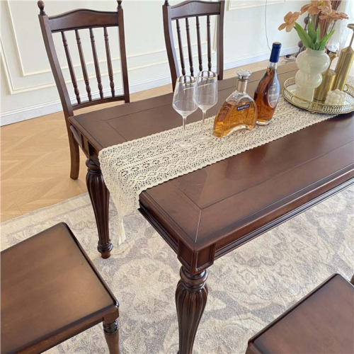Solid Wood Dining Table Set - Restaurant furniture - QONKA HOME