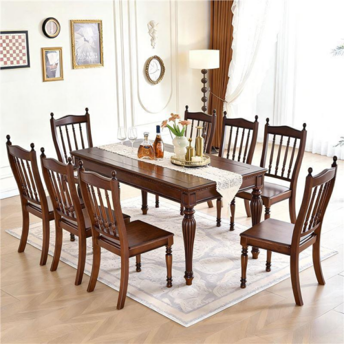 Solid Wood Dining Table Set - Restaurant furniture - QONKA HOME