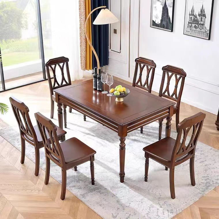 Vintage Wooden Dining Table - Restaurant furniture - QONKA HOME