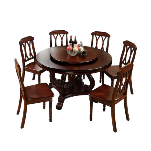 Round Solid Wood Dining Table - Dining table - QONKA HOME