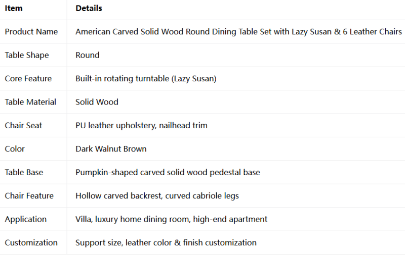 Vintage Large Round Wooden Dinner Table