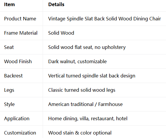 Vertical Spindle Back Chair