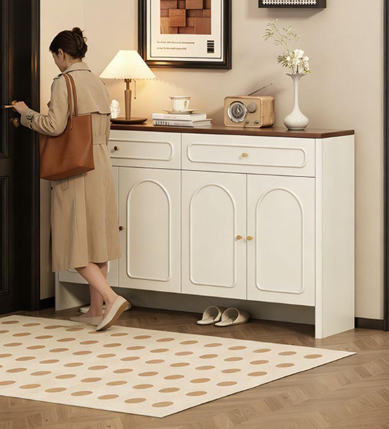 Classic Cream White Entry Cabinet