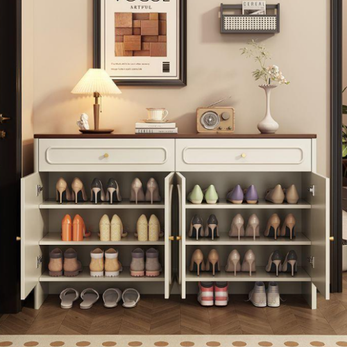Classic Cream White Entry Cabinet - Living room furniture - QONKA HOME