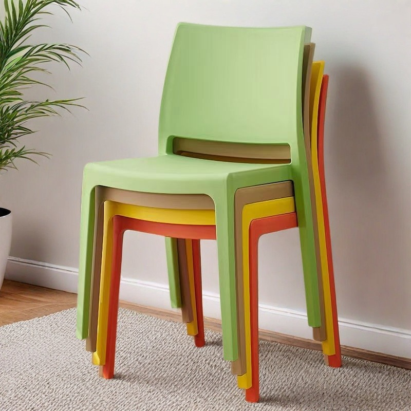 Modern Stackable PP Plastic Dining Chair - Plastic dining chair - QONKA HOME