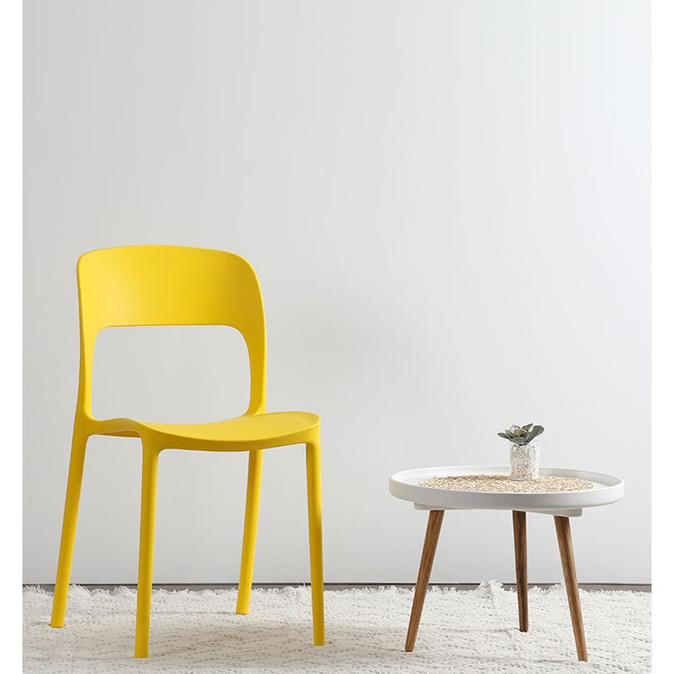 Modern Cutout-Back PP Plastic Dining Chair - Dining chair - QONKA HOME